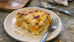 Butternut squash and potato gratin – creamy layers with a crisp, golden top