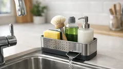 The simple sink caddy that stops your kitchen worktop turning into a wet mess